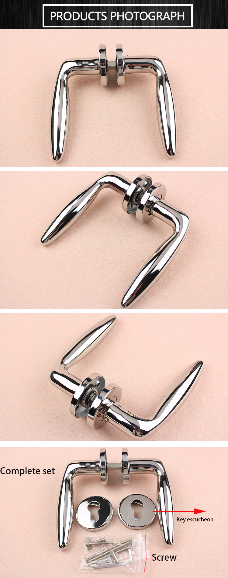Polish 304 stainless steel high quality door handle