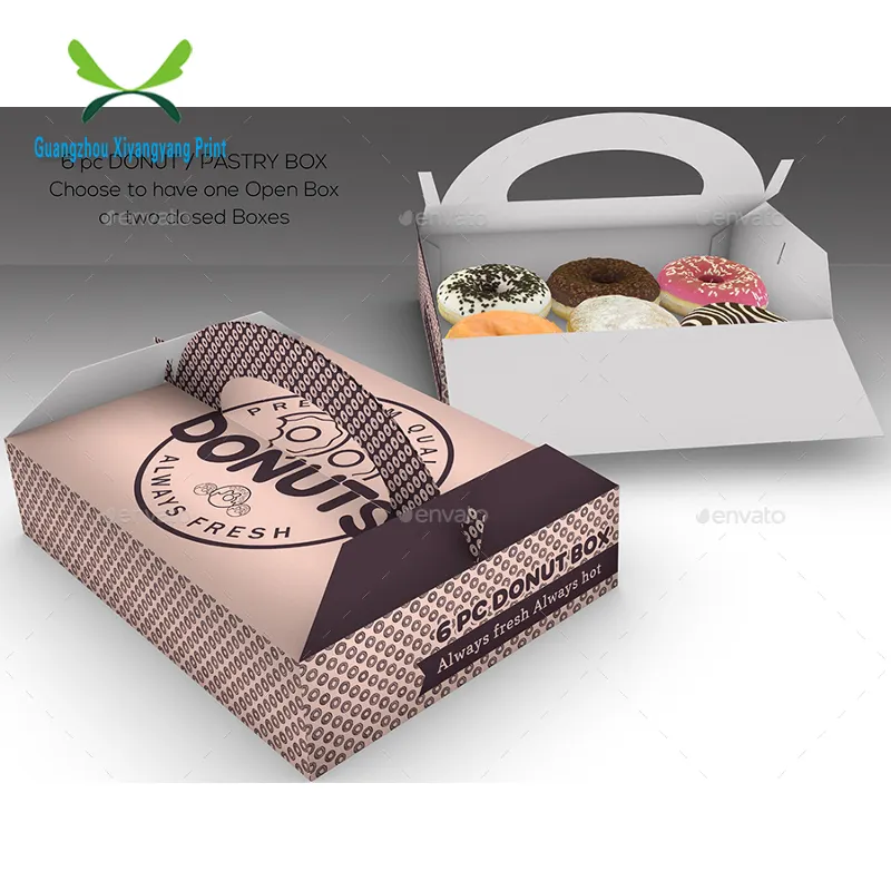 Custom Custom Food Grade Fast Food Take Weg, Zoete Voedsel Papier Doos Voor Donuts