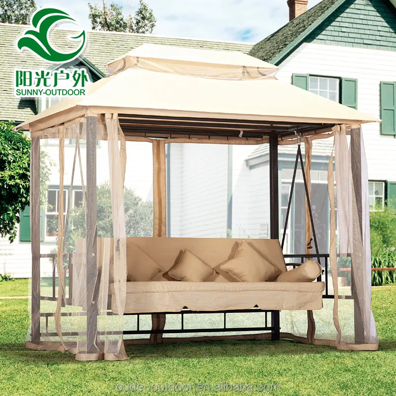 Mobili da giardino sedia altalena letto a baldacchino regolabile con zanzariere