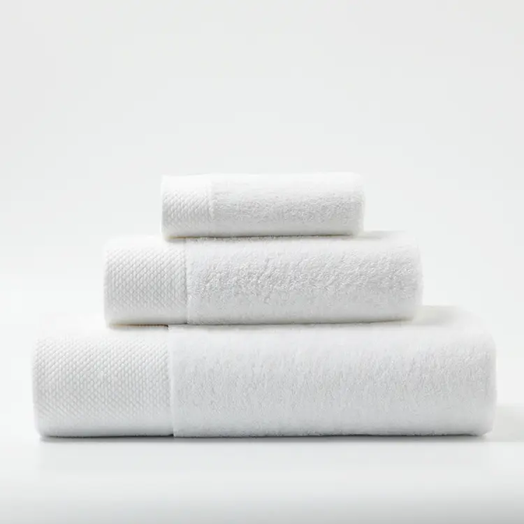 호화스러운 호텔 수를 놓은 목욕 수건 100% 년 면, 호텔 수집 손타월 년 면 백색,
