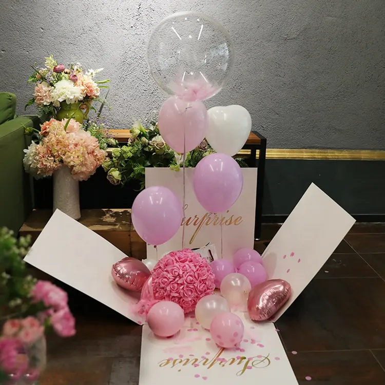 Newest Surprising Lisa Gifts Box with assorted balloons for Valentine's Day
