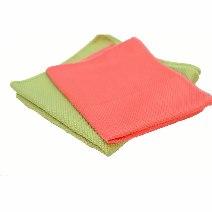 Limpieza Toalla de secado de tela de lavado de platos de tamaño personalizado 100% microfibra de pescado Escala de toalla