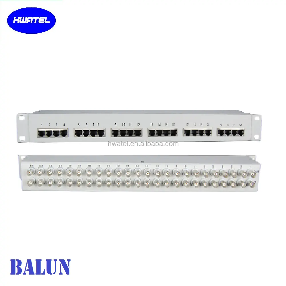 24 منافذ BALUN BNC إلى RJ45 محول الواجهة لوحة التوصيلات