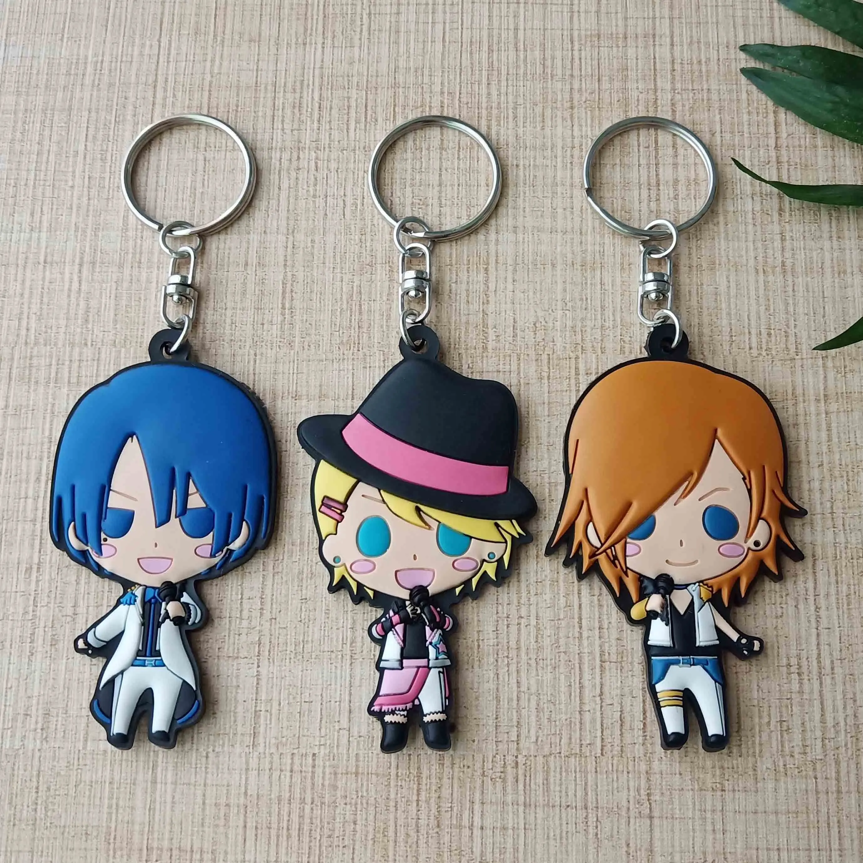 Vendita calda di gomma portachiavi, portachiavi pvc, merchandise anime