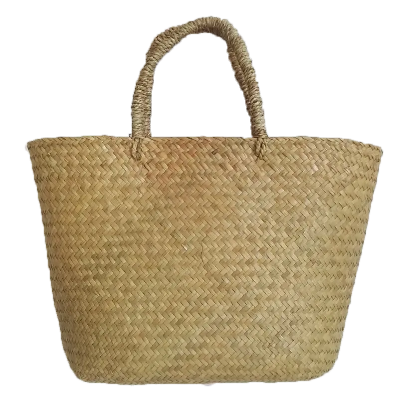 Mano de mujer bolsa playa bolsa marroquí cesta de paja bolsa