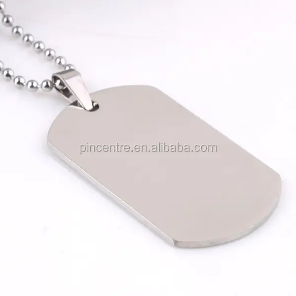 Di alta qualità in bianco di titanio collana dog tag