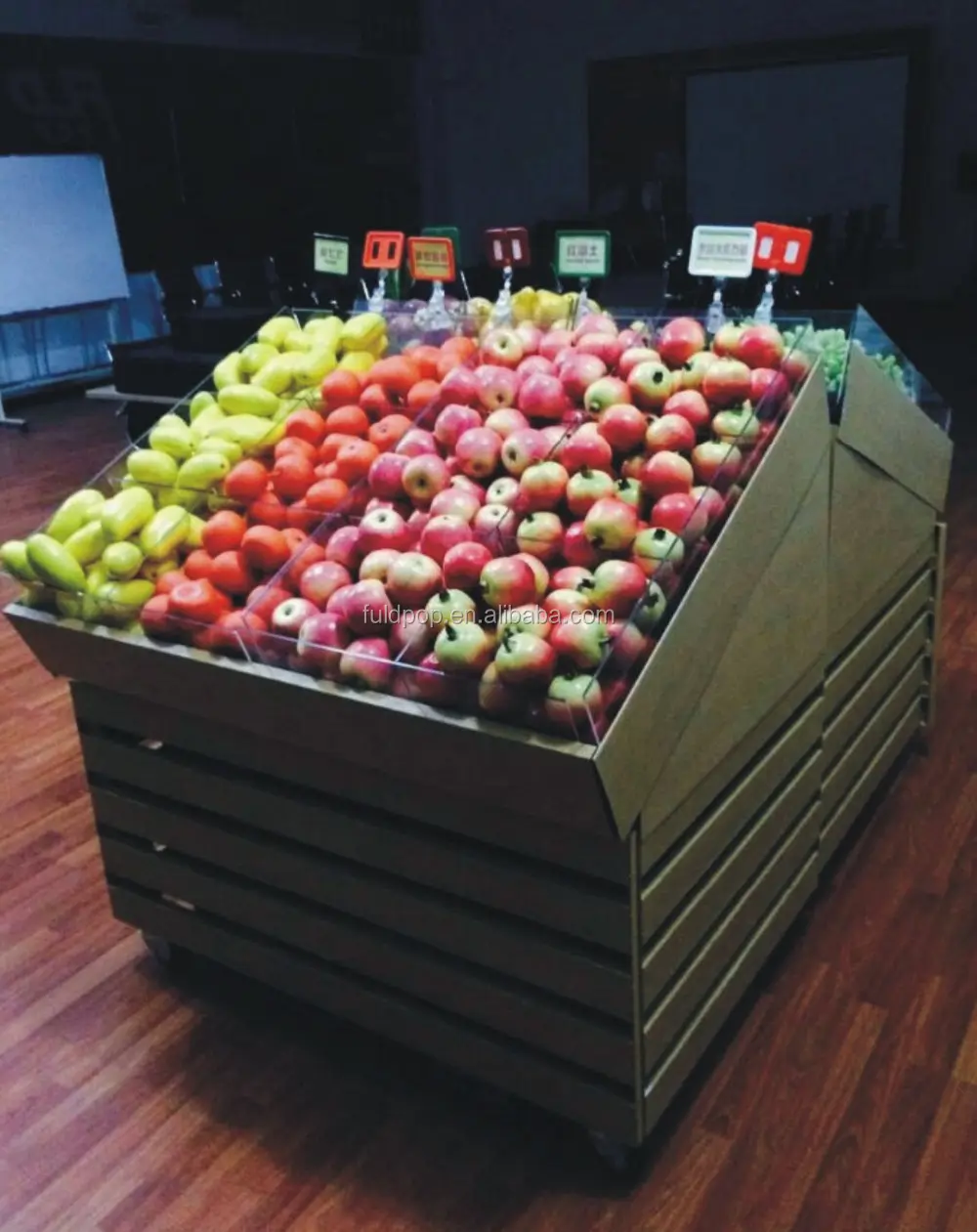 Offre Spéciale à 3 angles Supermarché Fruits Et Légumes Présentoir