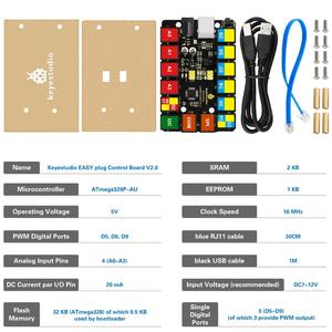 Placa de desarrollo de enchufe fácil, OEM RJ11 con Cable USB para placa Arduino UNO R3