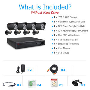 1.3mp CCTV DVR摄像机套件4通道DVR套件防水720P CCTV监控套件AHD摄像机，带4ch DVR全套 - Product Image 5