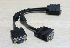 <strong>VGA</strong> <strong>1</strong> Male to Dual 2 <strong>VGA</strong> Female Converter Adapter <strong>Splitter</strong> Cable