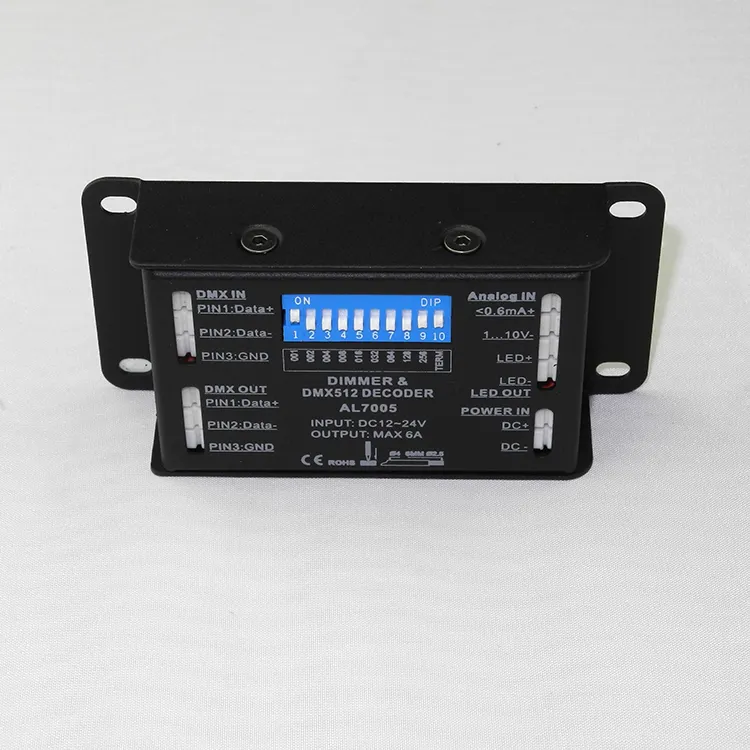 Control de señal DMX prioridad 0-10 V DMX512 PWM dimmer para LED
