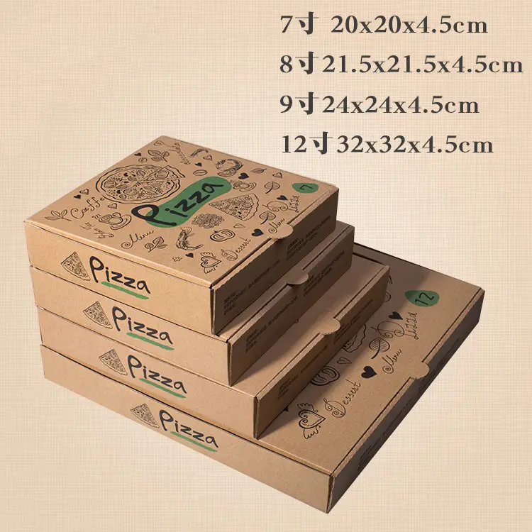 Fábrica de China al por mayor 6/8/10/12/14/16 pulgadas rectangular caja de pizza