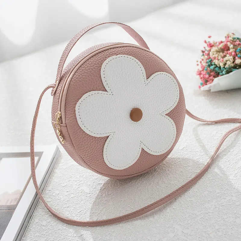 Bolsa de corda feminina, nova bolsa de flores feita de couro pu, barata, preço, para crianças meninas