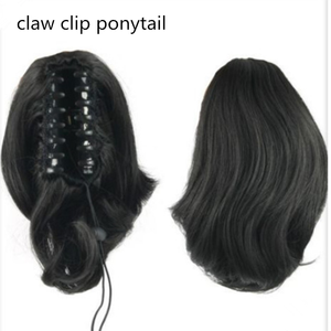 2024 gran oferta 100% extensión de cabello humano Remy estilo recto cordón garra Clip cola de caballo con banda elástica gancho y bucle - Product Image 5