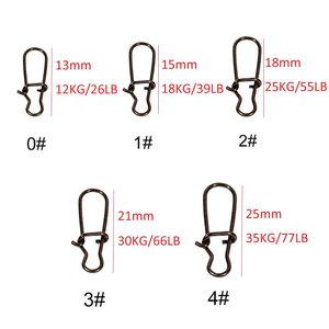 デュオロックスナップサイズ0 #-8 # ブラックニースフィッシュスナップスイベルスリッドリングステンレス鋼 - Product Image 4