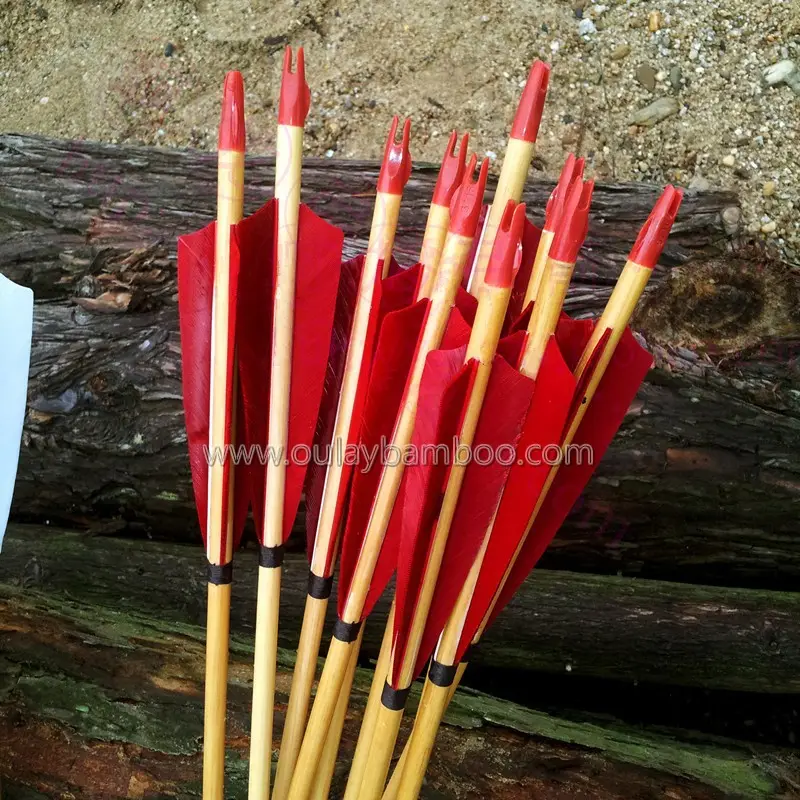 Bulk custom wooden arrows traditional bow and plastic arrows