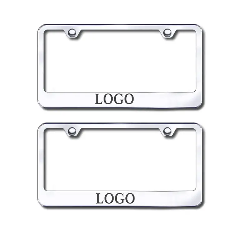 Commerci all'ingrosso Su Ordinazione Piccolo Ordine Logo di Alluminio Decorativa In Metallo da Auto License Plate Frame