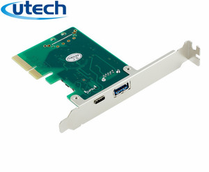 การ์ดขยายพอร์ตคู่ PCIe ประเภท USB3.1เป็น4X USB 3.1 Type-A อะแดปเตอร์ SuperSpeed 10Gbps OEM - Product Image 2