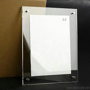8 × 10 Acrylic Clear Acrylic Sign Holder Standoffとハードウェア、Lucite Photo FrameとAd爪サポート - Product Image 2