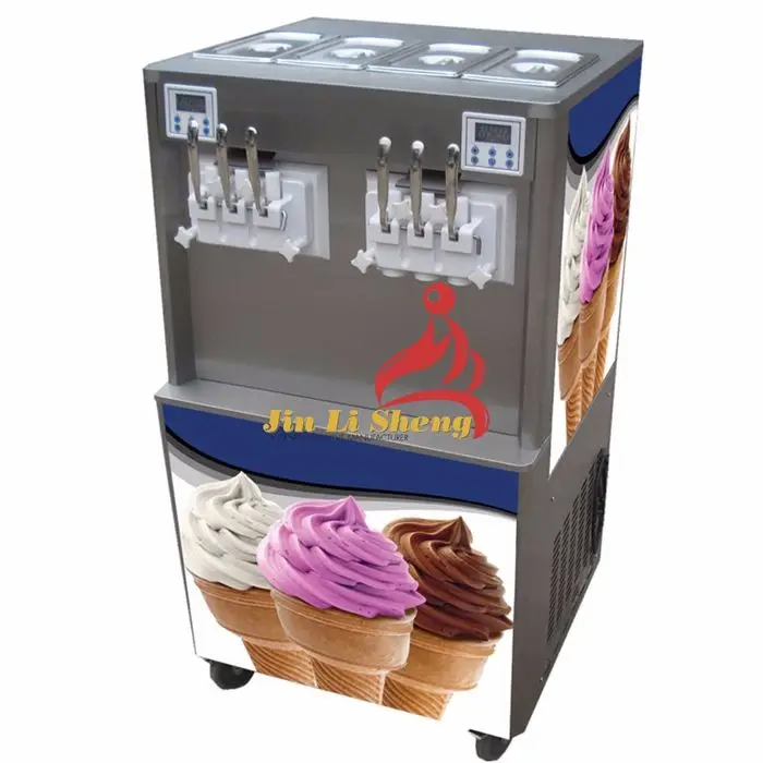 BQ638 — Machine à crème glacée douce au yaourt, avec 6 parfums (4 + 2 mélange), de grande capacité, commerciale