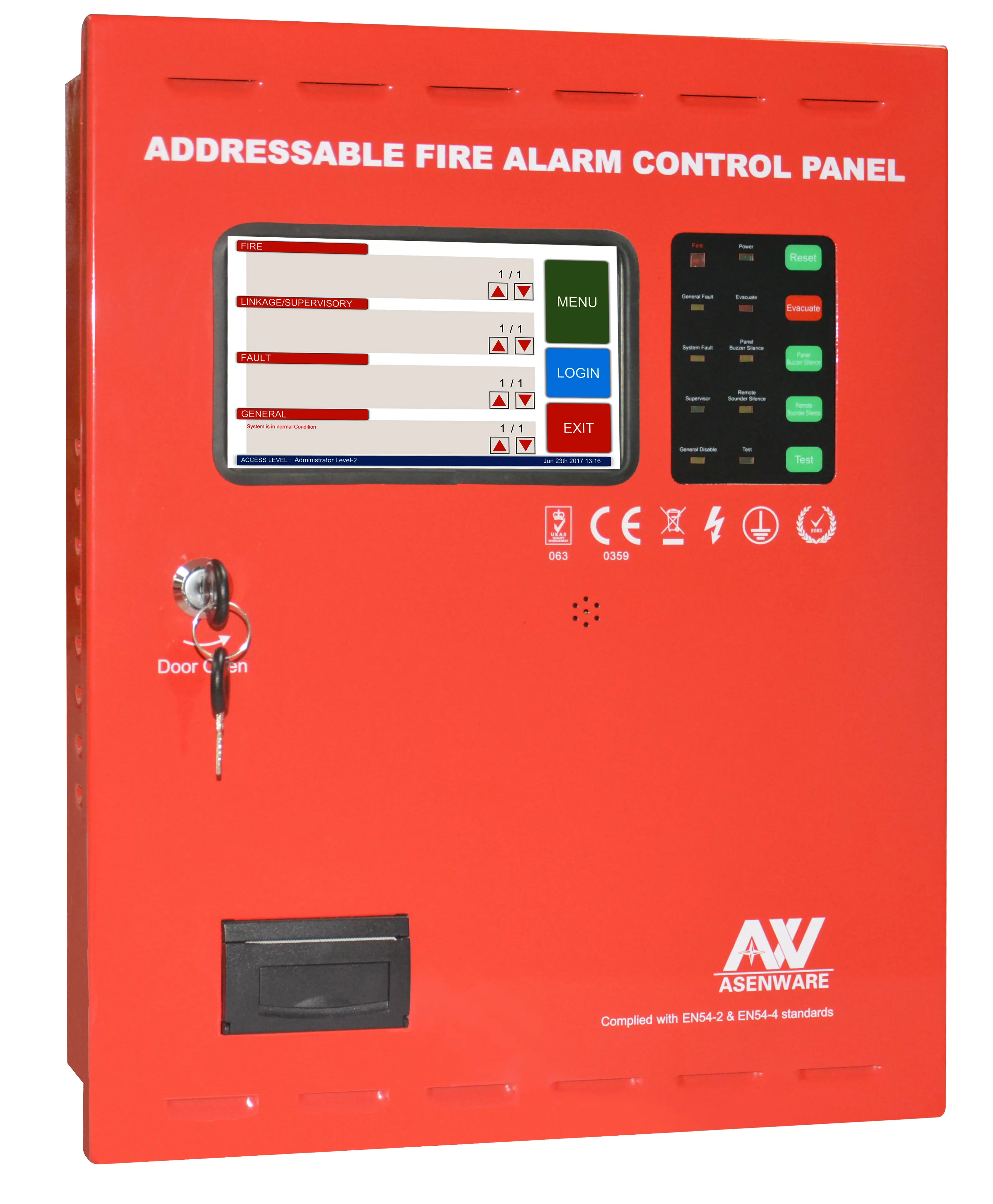 Addressable Fire Alarm Control Panel With Can Bus Network System