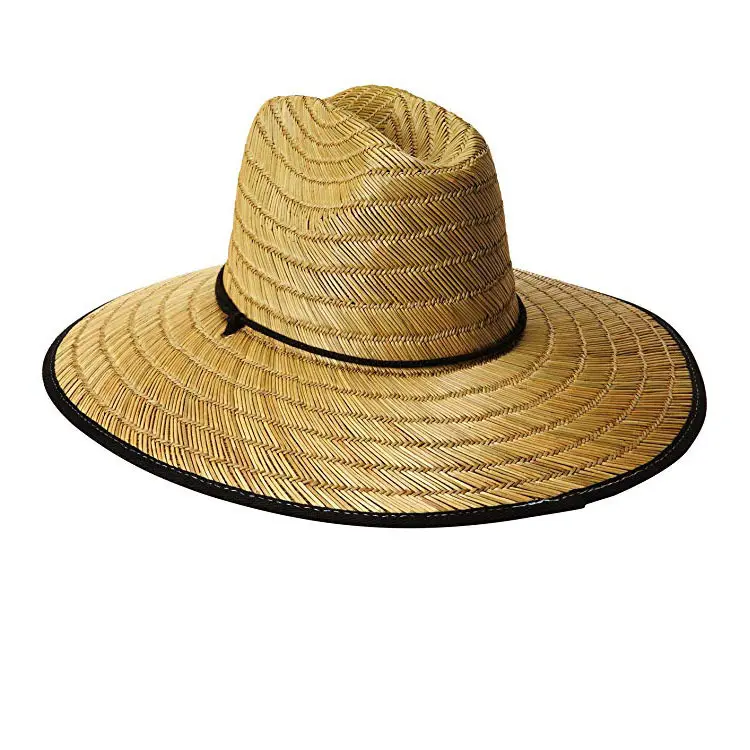 OEM de playa de Surf de los hombres de salvavidas de sombrero de paja de ala ancha agricultor sombrero de sol