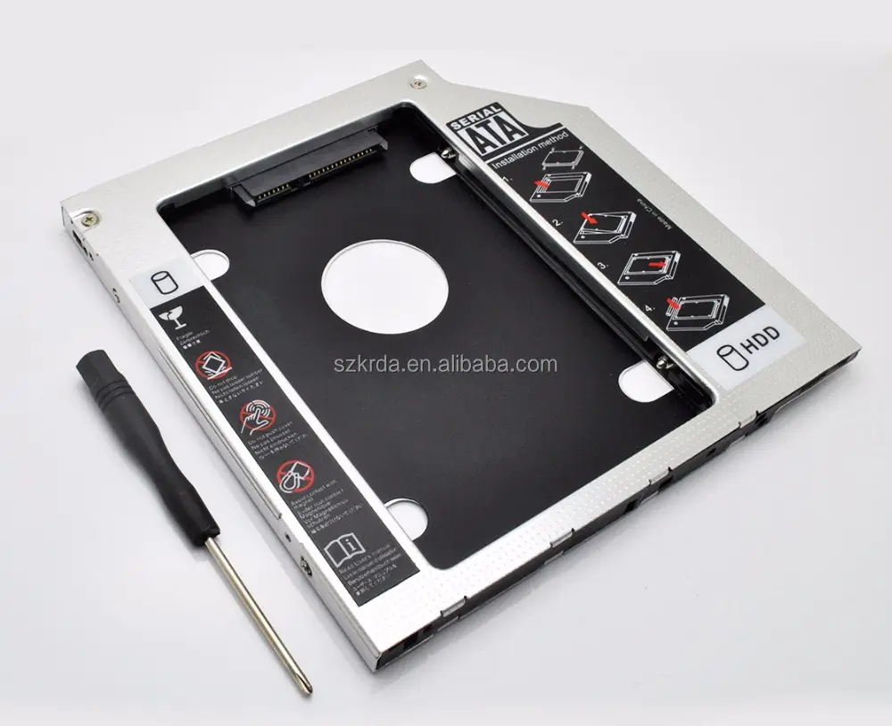 Universal 2nd hdd caddy 9.5mm SATA 2.5" laptop second hdd caddy enclosure frame hard drive case