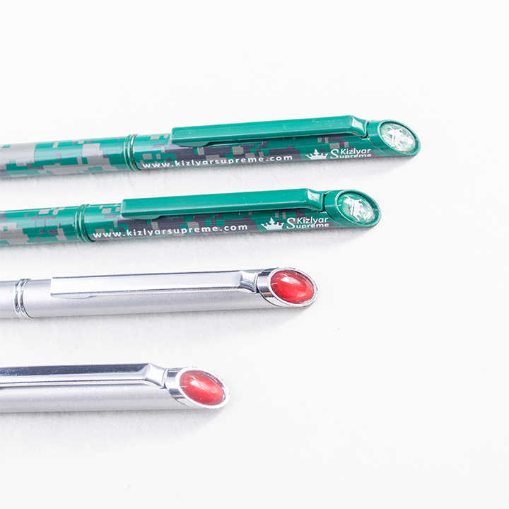 TTX Customized Advertising Gift Slim Thin Body Metal UV Printing Logo Ballpoint Pen