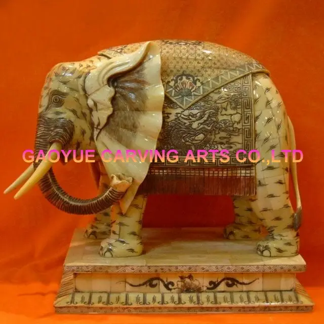 Grande Sculpture d'éléphant, os de bœuf, sculpture d'éléphant, Sculpture, figurines, statue