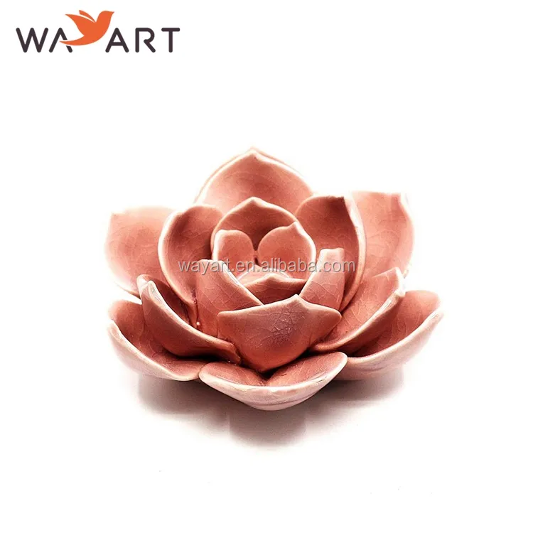 Flor de loto de porcelana de Color rosa para decoración del hogar