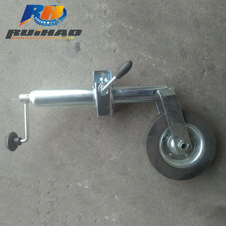 wholesale trailer parts trailer jack with 6"solid rubber wheel