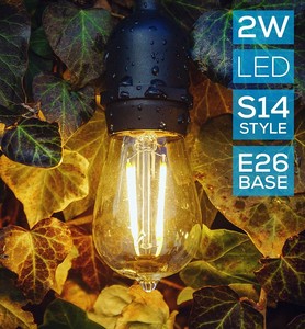 כבד החובה גדיל 48 Ft חיצוני מחרוזת E26 E27 שקע עם S14 2W אדיסון נימה הנורה מחרוזת אורות <span class=keywords><strong>au</strong></span> תקע