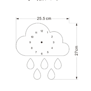 IG Trang Trí Phòng Trẻ Em Bắc Âu Trang Trí Hoạt Hình Mô Hình Đám Mây Nước Thả Im Lặng Đồng Hồ Treo Tường Bằng Gỗ - Product Image 4