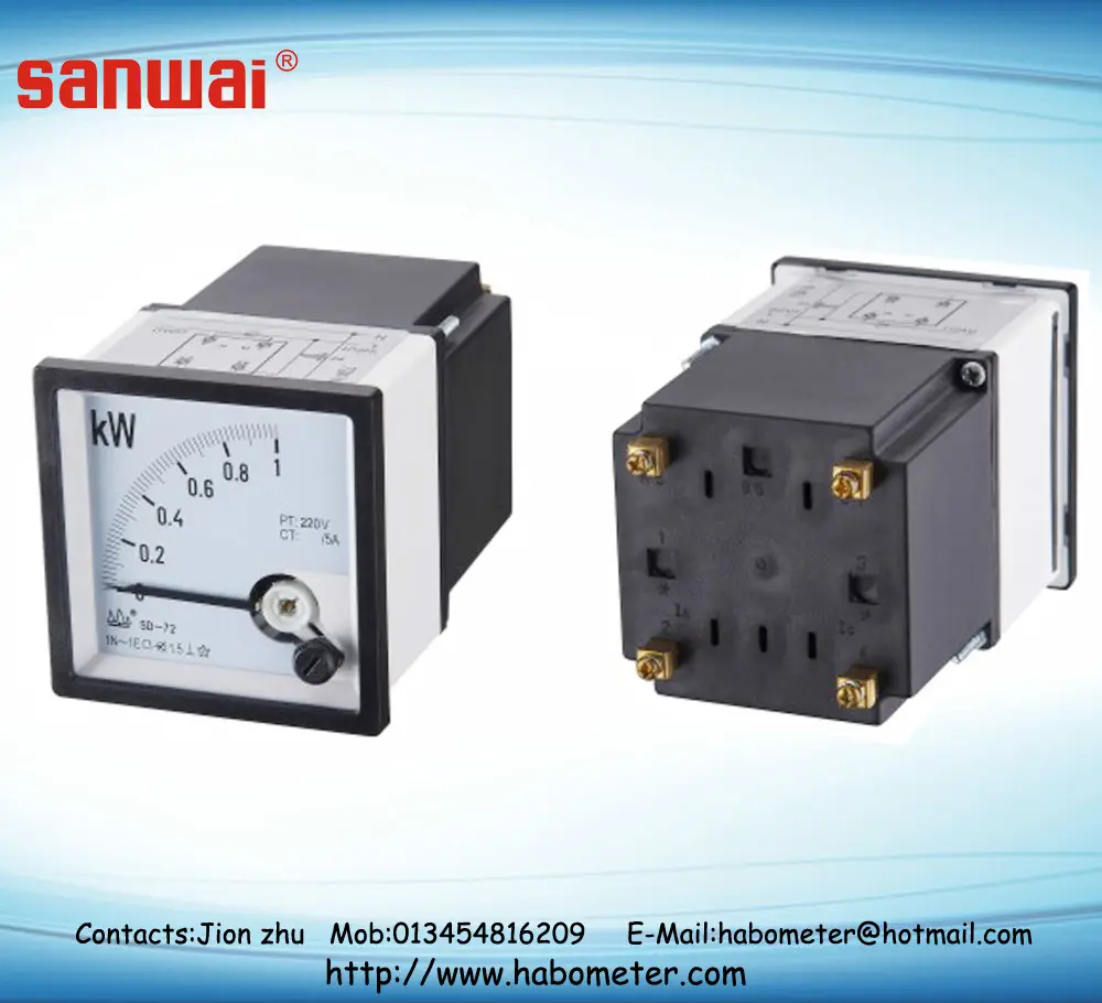 Pasokan Panel Meter Analog SD-72 ( KW), Meter Analog 96*96 72*72 48*48 Seri