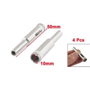 10個10mm径ダイヤモンドコーティングドリルビット大理石タイルガラス穴のこぎり切削工具 - Product Image 1