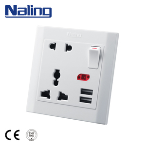 Naling 13A 插座和 1 组 5 针墙壁开关和双 USB 插座 - Product Image 2