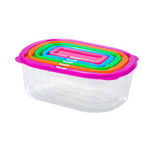 ふた付きのネスト収納プラスチック製食品収納容器気密電子レンジセーフ、 - Product Image 1