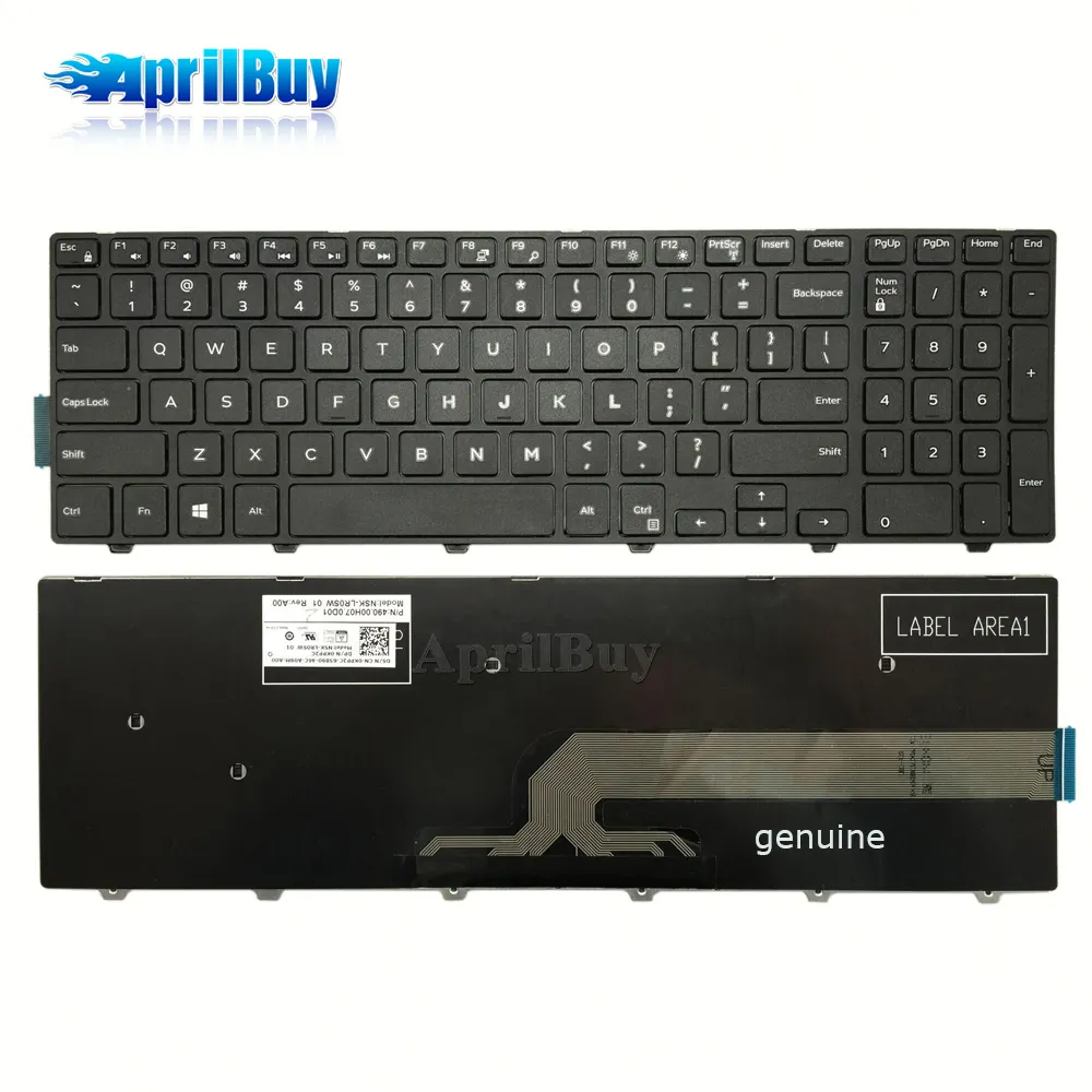 جديد أسود كمبيوتر محمول لوحة مفاتيح Dell انسبايرون 15 3000 15r 3543 3878 5558