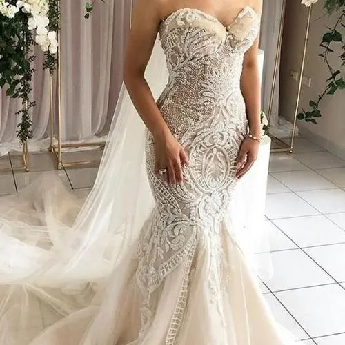 Vestido de noiva sereia, de casamento, sem mangas, plus size, aberto, costas, 2021