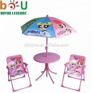 Çocuk veranda seti masa ve 2 katlanır sandalyeler w/şemsiye böceği açık bahçe Yard - Product Image 3