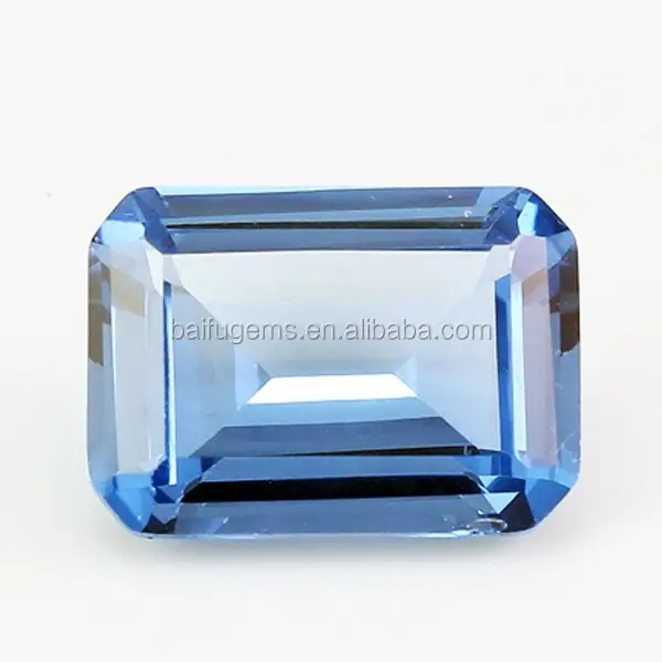 Prezzo del produttore gemme sciolte retagono forma ottagonale 106 # pietra spinello sintetica blu chiaro
