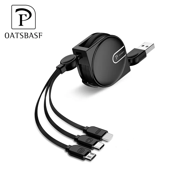 OATSBASF với người giữ điện thoại 1.5 m có thể thu vào micro usb sạc loại c cáp cho iphone