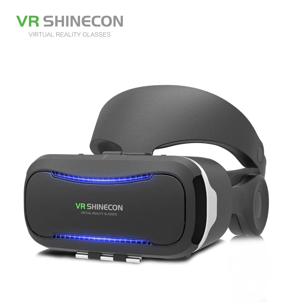 VR SHINECON IPD kacamata VR 110 derajat FOV yang dapat disesuaikan untuk bermain film 3D jam tangan Game