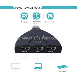 Switcher HDMI 3 in 1 adattatore cavo hdmi 1080p 3 in 1 completo con 3 ingressi di commutazione automatici extensor conector hdmi