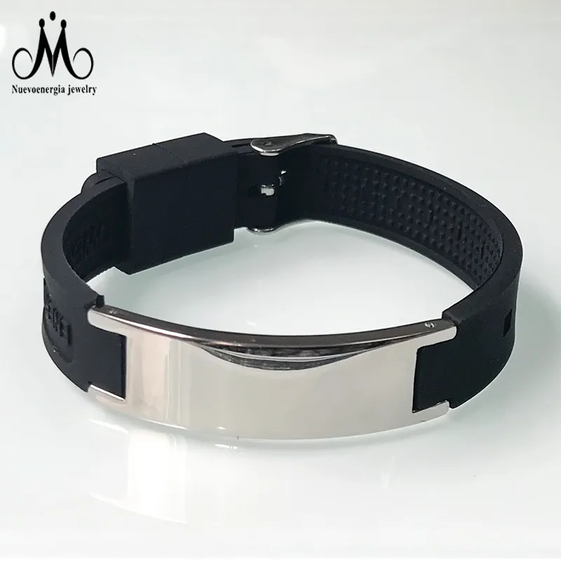Custom Logo Power Band Cheap Wristband Fitness Sport Silicone Bracelet for men