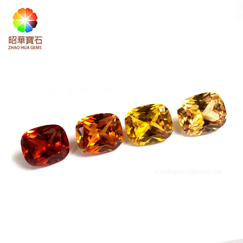 Taglio Cuscino di qualità superiore Padparadscha zaffiro Arancione rosso Corindone Oro giallo zaffiro