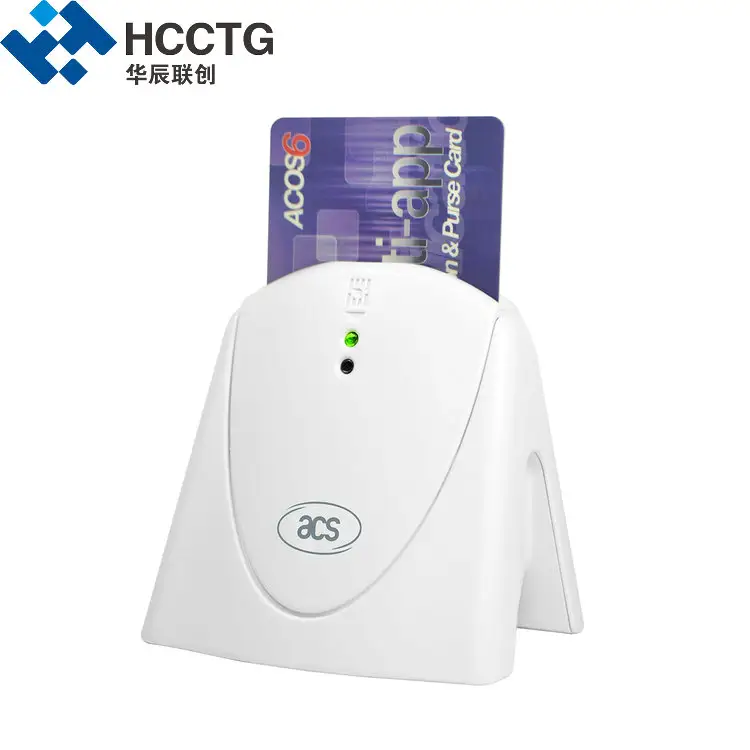 White CCID ISO 7816 OEM USB Smart Card Reader Support Muti Operating Systems ACR39U-H1