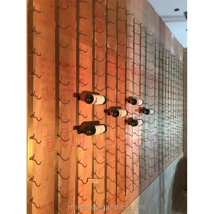 Estante de Metal de pared para vino, estante de exhibición de alambre para botellas de licor, 3 botellas, 2017