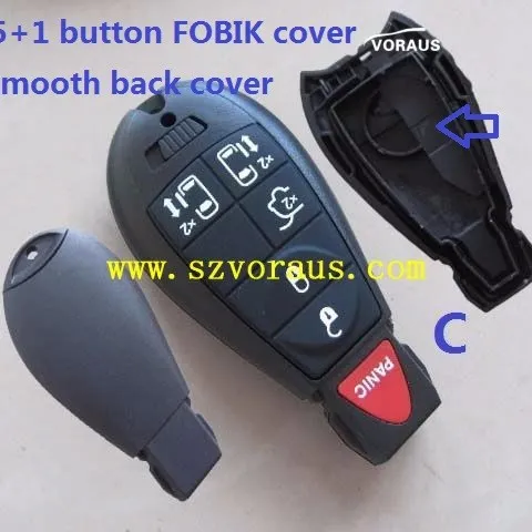 New Uncut Replacement 6 button Keyless Remote Fob case for chry Fobik Smart Key
