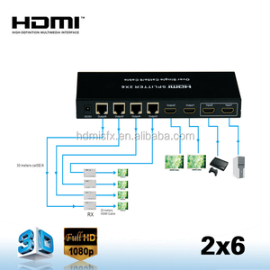 IR remote control 2 <strong>input</strong> 6 <strong>output</strong> <strong>hdmi</strong> switch splitter over single cat5e/6 cable up to 60M - Product Image 1